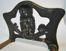 Load image into Gallery viewer, Antique Art Nouveau Owl Expandable Bookends Book Rack ornate high relief detail
