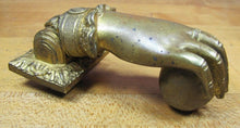 Load image into Gallery viewer, Antique Hand Ball Door Knocker Striker Ornate Architectural Hardware Element
