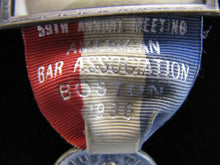 Load image into Gallery viewer, 1936 AMERICAN BAR ASSOCIATION JUSTITIA Medallion BOSTON Ribbon BASTIAN BROS NY
