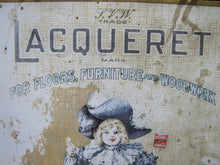 Load image into Gallery viewer, LACQUERET STANDARD VARNISH WORKS Antique Self Framed Tin Sign CHAS SHONK CHICAGO
