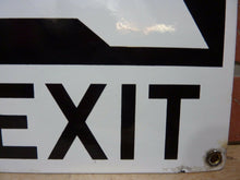 Load image into Gallery viewer, FIRE EXIT Orig Old Porcelain Sign Left Arrow Industrial Safety Gas Station Shop

