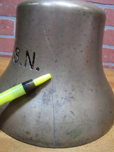 Load image into Gallery viewer, USN UNITED STATES NAVY Old BRASS NICKEL PLATED Retired Nautical Ships Boat Bell
