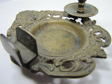 Load image into Gallery viewer, Antique Bronze Candlestick Cigar Lighter Matchholder Tray unique scalloped shell
