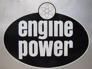 ENGINE POWER GUARANTEED Old Repair Shop Gas Station Parts Store Display Ad Sign