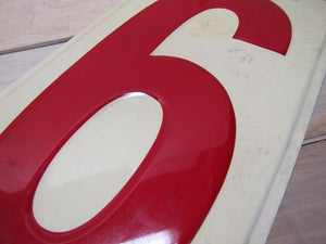 Original Gas Station Price # 6 Sign embossed large metal number six nine 6/9 gp