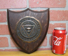 Load image into Gallery viewer, Old SPRINGFIELD COLLEGE MASS Plaque Sign CHARACTER TRUTH SERVICE Wood Metal
