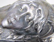 Load image into Gallery viewer, Antique Art Nouveau Maidens Vase silver plate ornate detailing signed Flamani
