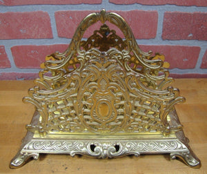 B&H BRADLEY HUBBARD Antique Brass Decorative Arts Letter Holder Magazine Rack