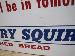 1960s COUNTRY SQUIRE BREAD Store Display Rack Ad A-M Co Sign WE'RE ALL SOLD OUT