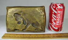 Load image into Gallery viewer, Antique Bronze Lion Decorative Art Tray Ornate High Relief Design Tree Landscape
