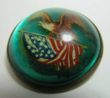 Load image into Gallery viewer, Antique Eagle American Flag Bubble Bowed Front Pin Pinback Horse Briddle Ornate
