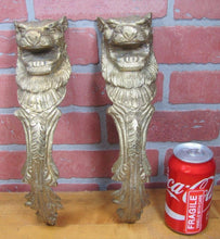 Load image into Gallery viewer, LIONS HEADS 2 Old Cast Brass Figural Architectural Hardware Elements Thick Solid
