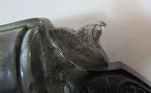 Load image into Gallery viewer, Antique Glass Gun Pistol Ornate Detailing Black Grips Silver Body Decorative Art
