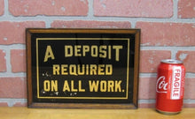 Load image into Gallery viewer, A DEPOSIT REQUIRED ON ALL WORK Original Old Reverse on Glass Wooden Framed Sign
