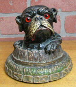 Old BULLDOG Pencil Holder wonderfully detailed desk art KING NEW YORK