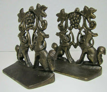 Load image into Gallery viewer, 1930 Creation Co Foxes Grapes Aesop&#39;s Fable Borzoi Wolfhounds Art Bookends
