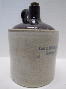 Antique John B. Monaghan's Sons Shenandoah Pa Stoneware Pottery Advertising Jug