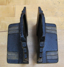 Load image into Gallery viewer, Art Deco SKYSCRAPER Stylized Geometric Cast Iron Pair Bookends Decorative Arts
