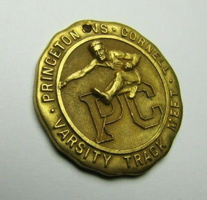 PRINCETON VS CORNELL TRACK MEET Antique Sports Award Medallion Dieges & Clust
