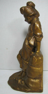 JENNING BROS GEISHA GIRL Antique Figural Bookend JB Decorative Art Statue