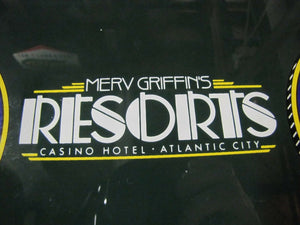 MERV GRIFFIN'S RESORTS Slot Machine Glass Atlantic City Casino Hotel Ad Sign
