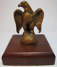 Load image into Gallery viewer, Old Cast Iron EAGLE PAPERWEIGHT Detailed Figural Metal Bird Mounted Wooden Base

