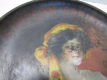 Load image into Gallery viewer, Antique Simpson Spring Beverages Tin Litho Ad Large Sign Tray early 1900s htf
