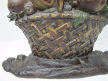 Load image into Gallery viewer, Antique Cast Iron Fruit Basket Doorstop original old paint ornate htf big heavy
