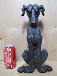 Antique Brass Whippet Dog Doorstop Whimsical Decorative Art Statue Old Make-Do
