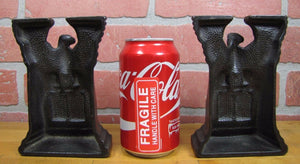 NATIONAL LIBERTY INSURANCE Co of AMERICA Old Cast Iron Eagle Bookends 1929