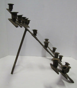 NAVAL CHAPEL ANCHOR Antique Folk Art Candlestick Holder Ship Boat Nautical Sixteen Candle Holder