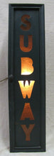 Load image into Gallery viewer, Old Original SUBWAY Sign back lite metal front w custom lighted wooden box frame

