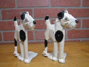 SPENCER FOUNDRY Art Deco Stylized Decorative Arts Dog Bookends Geometric Cubist