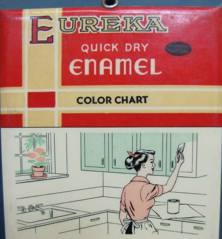 Old EUREKA ENAMEL Hardware Paint Store Advertising Sign Permanent Reading Pa USA