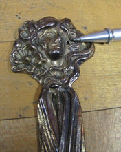 Load image into Gallery viewer, P Roche Old Brass Lovely Maidens Head Art Nouveau Decorative Art Letter Opener
