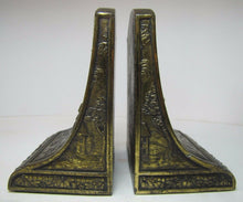 Load image into Gallery viewer, JENNING BROS Antique Bookends JB Village Scene Dancers Fine Ornate Detail
