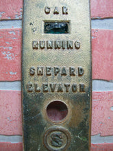 Load image into Gallery viewer, Old SHEPARD ELEVATOR CAR RUNNING Control Panel Button S Logo Bevel Edge Brass
