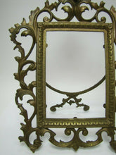 Load image into Gallery viewer, Antique 1890s Art Nouveau Decorative Arts Brass Frame Scrollwork Flowers Easel
