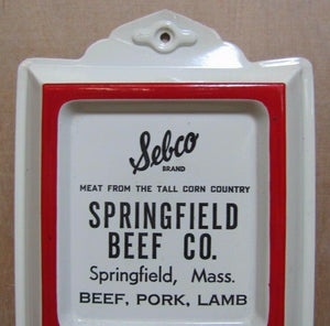 SPRINGFIELD BEEF Co Sebco Ad Thermometer BEEF PORK LAMB Mass TALL CORN COUNTRY