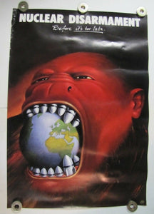 NUCLEAR DISARMAMENT BEFORE IT'S TOO LATE. 1980s RAFAL OLBINSKI Art Poster