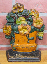 Load image into Gallery viewer, Antique Cast Iron Flower Basket Decorative Arts Doorstop Hubley Variant Paint
