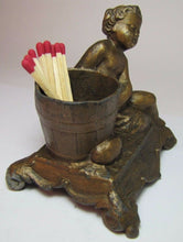 Load image into Gallery viewer, Antique Match Holder Turn of Century Child Bucket Small Animals Vesta Safe
