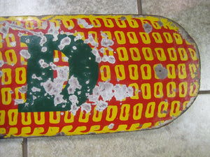 Old TODD Figural CORN Farm Seed Advertising Sign dbl sided wood paint folk art