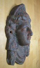 Load image into Gallery viewer, Antique Maidens Head Cast Iron Figural Architectural Salvage Hardware Element

