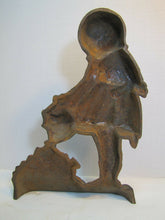 Load image into Gallery viewer, Old Cast Iron Door Stop MARY QUITE CONTRARY figural doorstop decorative art
