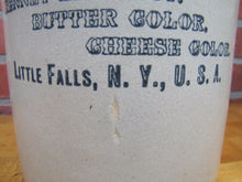 Load image into Gallery viewer, HANSEN&#39;S LABORATORY Antique Stoneware Jug LITTLE FALLS NY BUTTER CHEESE 1 Gal

