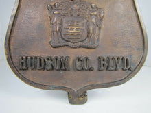 Load image into Gallery viewer, DEPUTY COMMISSIONER HUDSON CO BLVD Old Bronze Badge Plaque Nameplate Advertising Sign Auto Truck Badge
