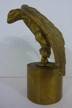 Load image into Gallery viewer, Antique Brass Gilt Perched Eagle Decorative Art Paperweight Finial Old Hardware
