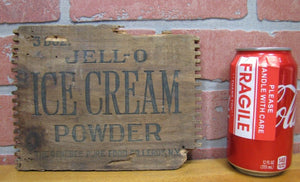 JELL-O ICE CREAM Old Wood Crate Box Panel Advertising Sign Genesee Food Leroy NY