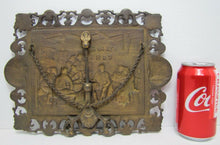 Load image into Gallery viewer, B&amp;H BRADLEY HUBBARD Antique TAVERN PUB Scene Hand Painted Decorative Arts Plaque

